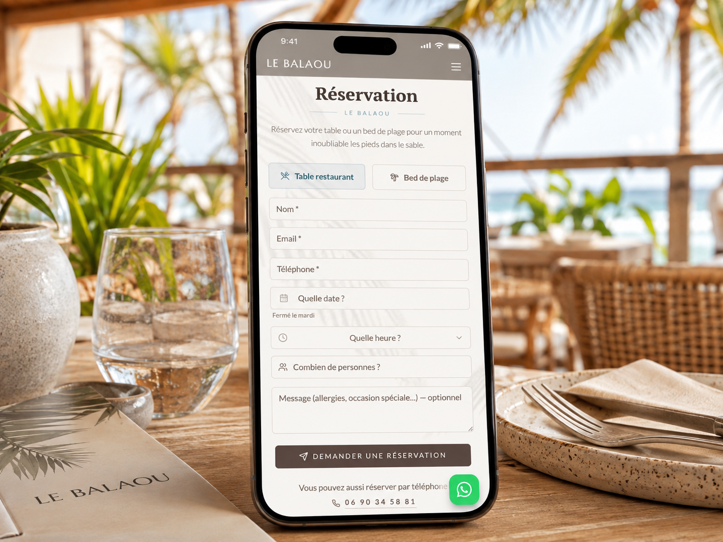 Conception d'un site de restaurant avec réservation et gestion du service